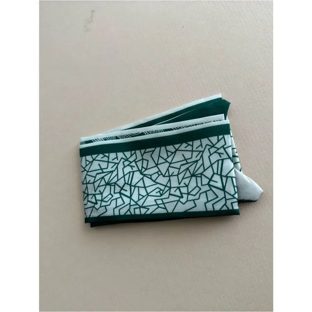Green Patterned Scarf M1677 - Picture 2 of 4